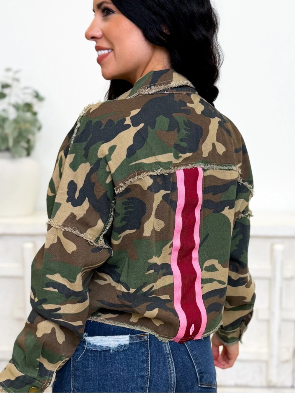 NAME YOUR PRICE ITEM, Camouflage Cropped  Jacket - Green Camo